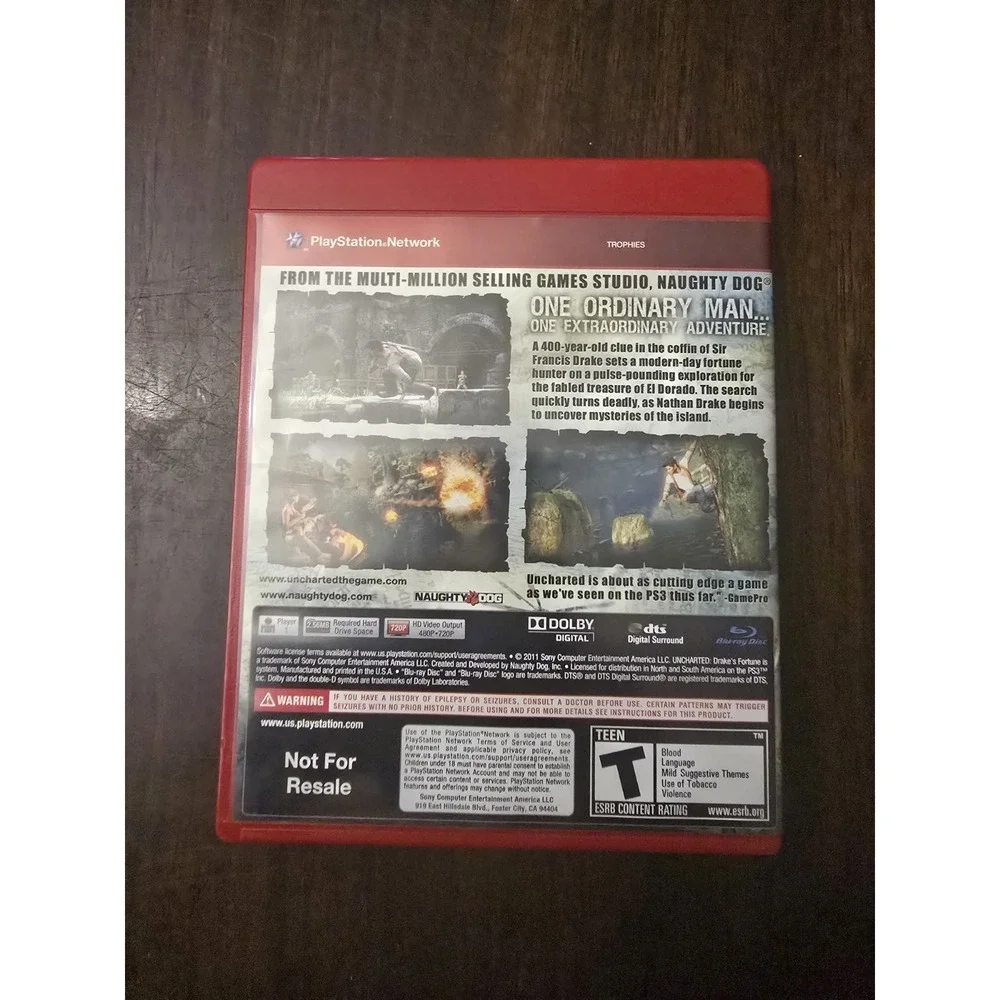 Sony Play Station PS3 Uncharted Drake's Fortune Game Greatest Hits‎  2007 Teen